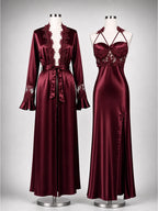 Soiree — Imported Silk Satin Robe & Slip Set