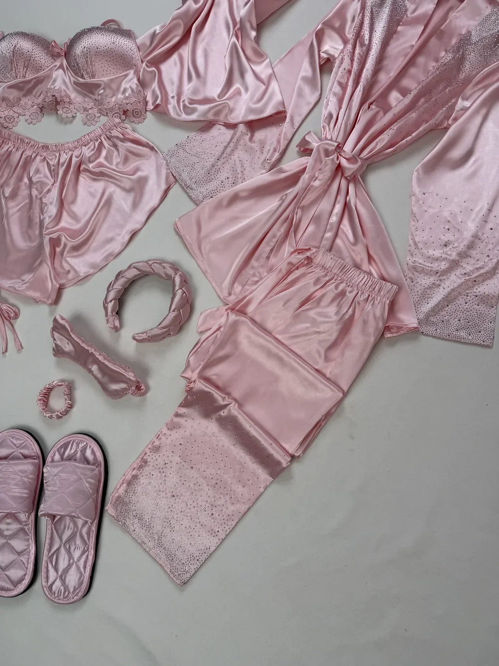 Crystal Shimmer — 10-Piece Satin Set