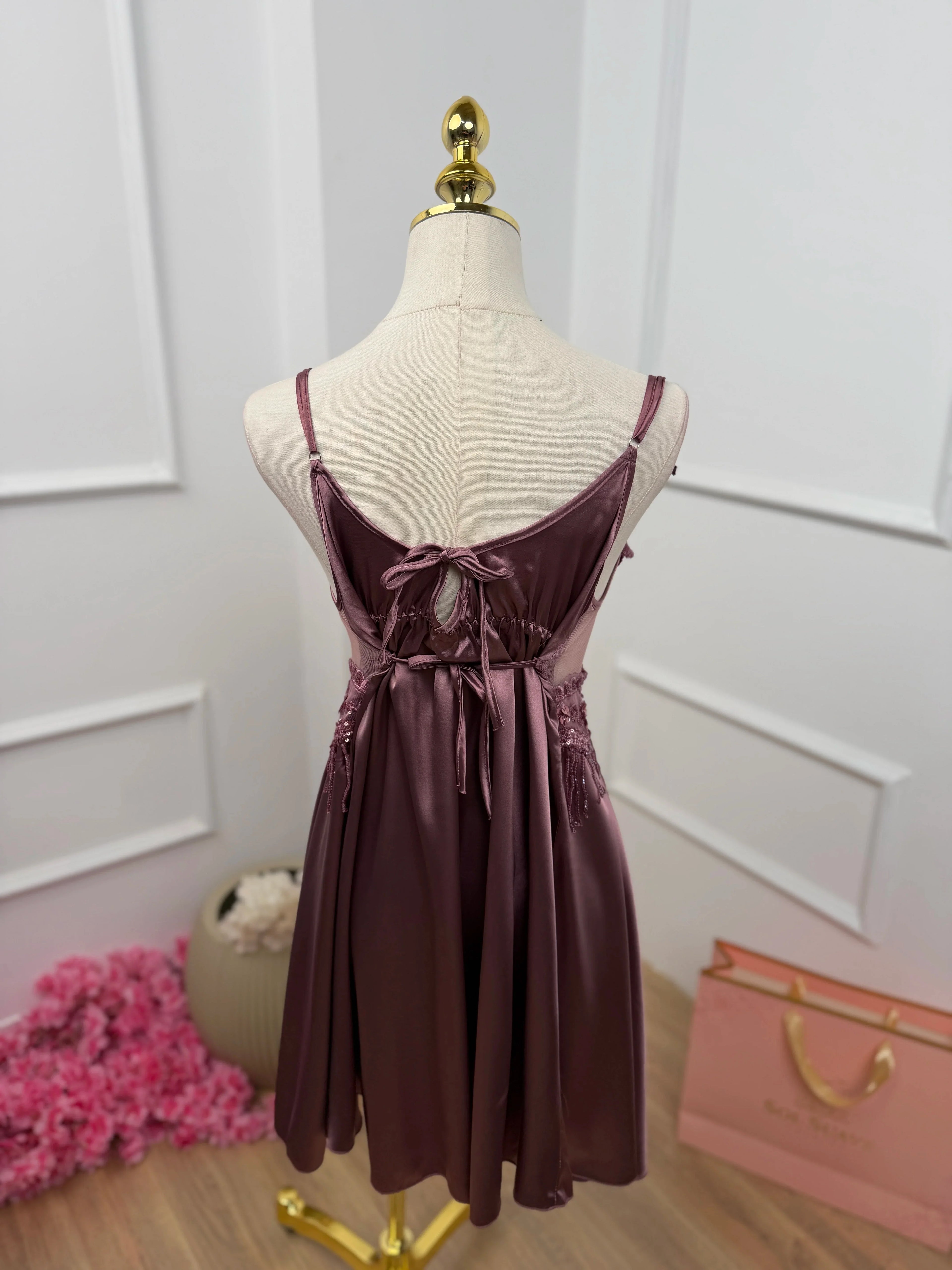 Crystal Whisper — Satin Nightdress