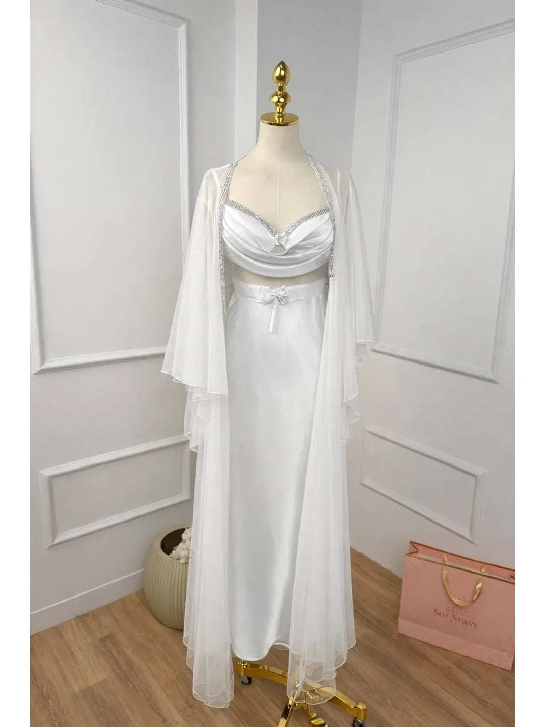Shimmer — Bridal Morning Robe & Slip Set