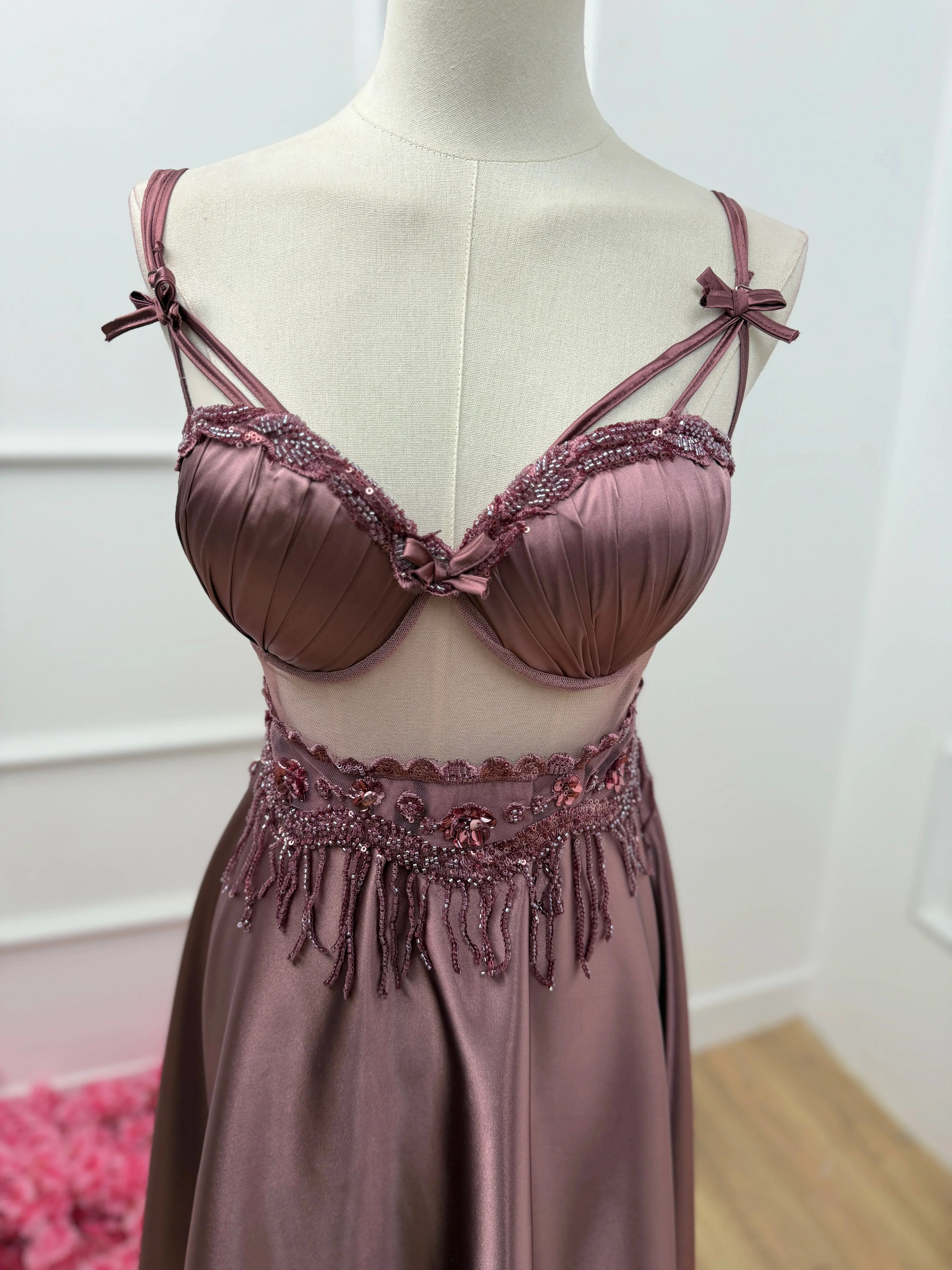 Crystal Whisper — Satin Nightdress